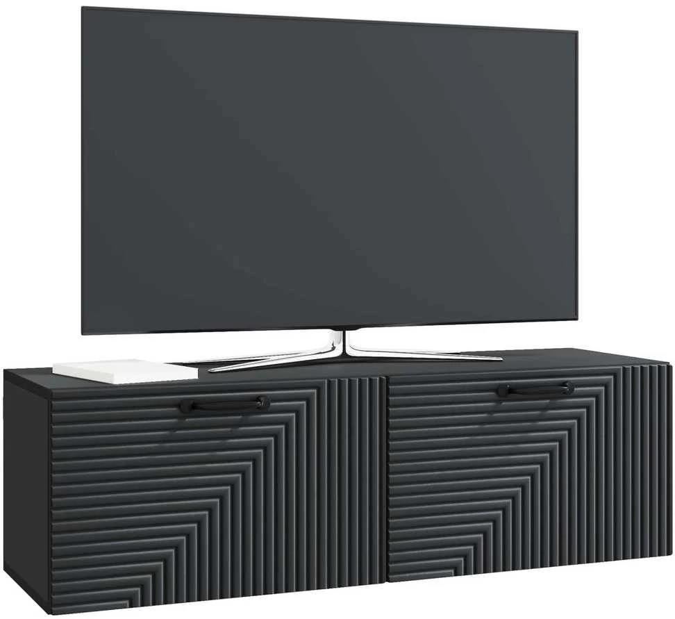 TV staliukas Sieninė TV spintelė Juoda 98 x 31 x 30 cm Apdirbta mediena