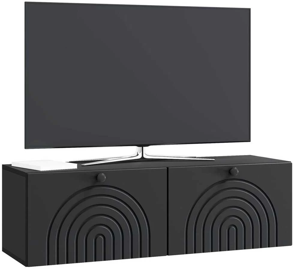 TV staliukas Sieninė TV spintelė Juoda 98 x 31 x 30 cm Apdirbta mediena