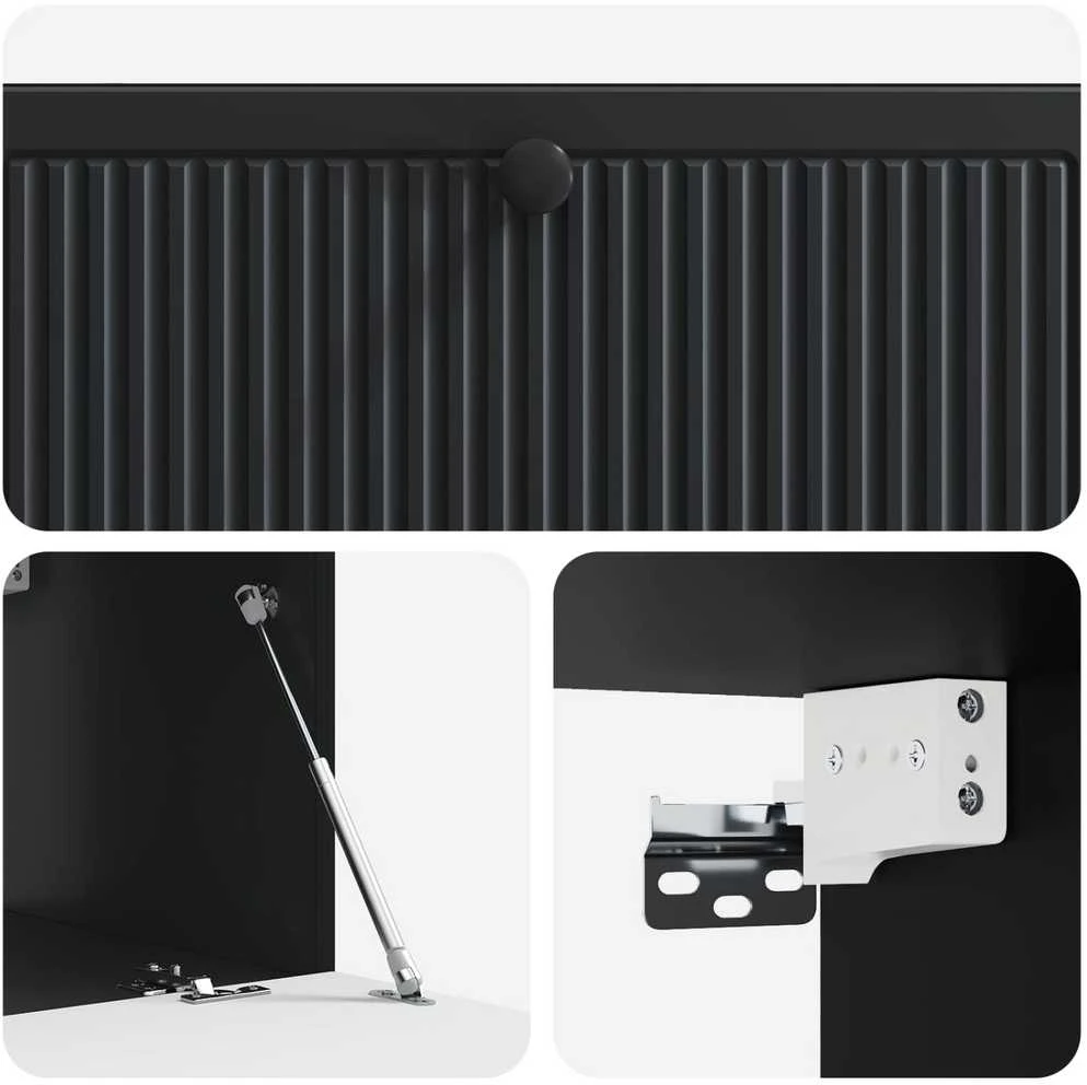 TV staliukas Sieninė TV spintelė Juoda 98 x 41 x 30 cm Apdirbta mediena