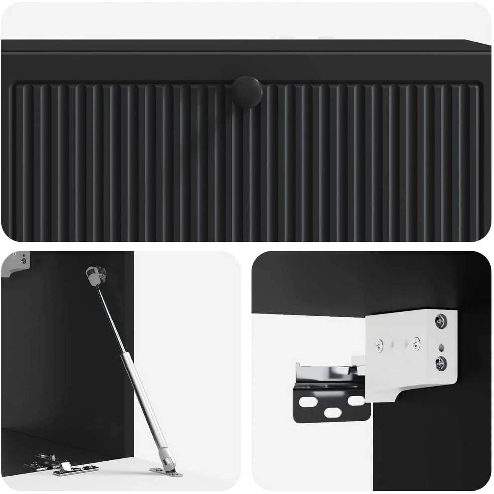 TV staliukas Sieninė TV spintelė Juoda 98 x 31 x 30 cm Apdirbta mediena