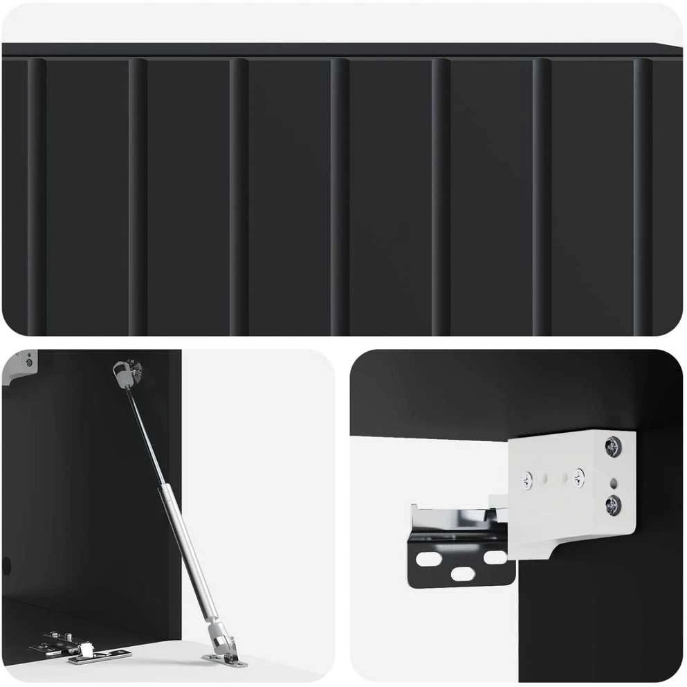 TV staliukas Sieninė TV spintelė 98 x 31 x 30 cm Juoda Apdirbta mediena