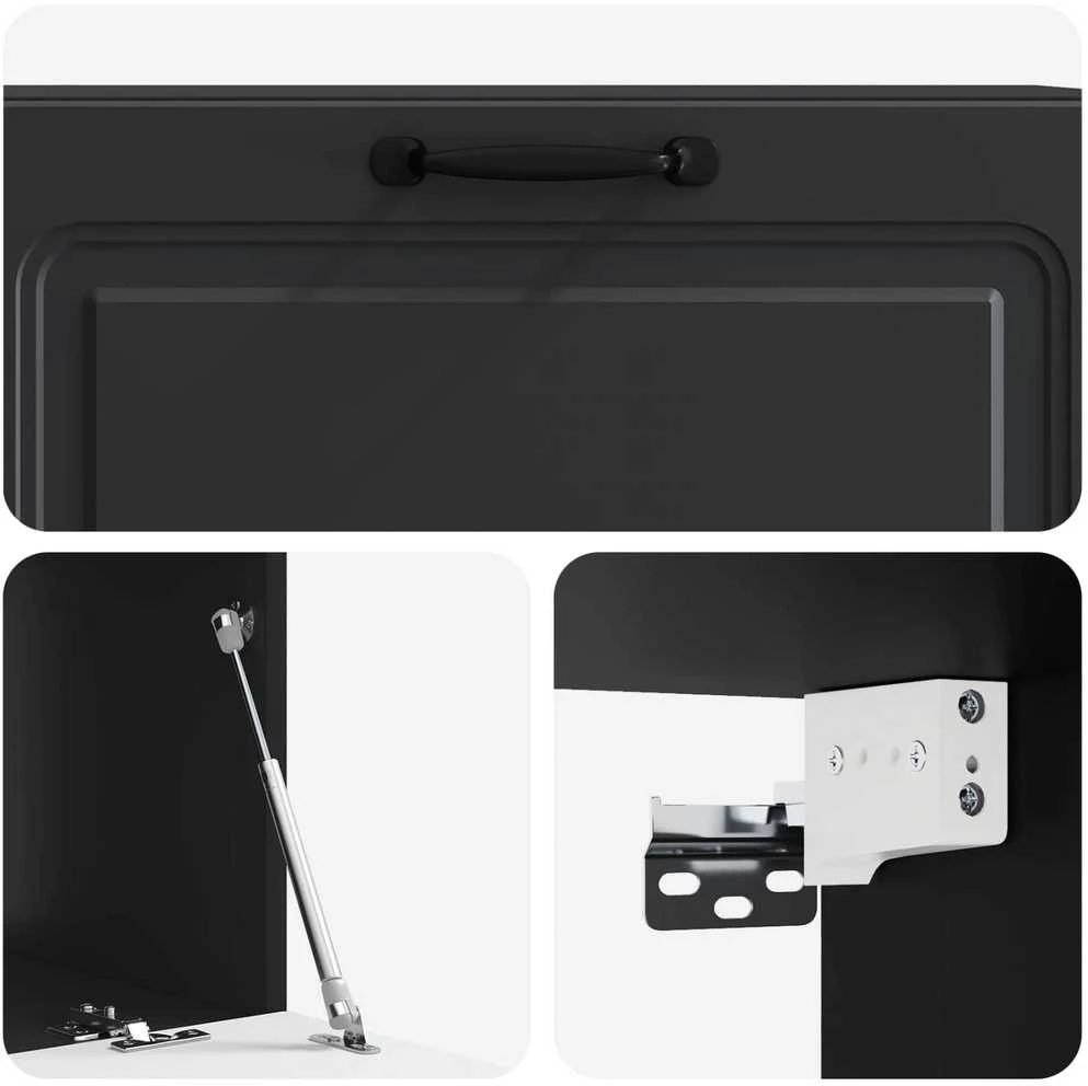 TV staliukas Sieninė TV spintelė Juoda 98 x 41 x 30 cm Apdirbta mediena