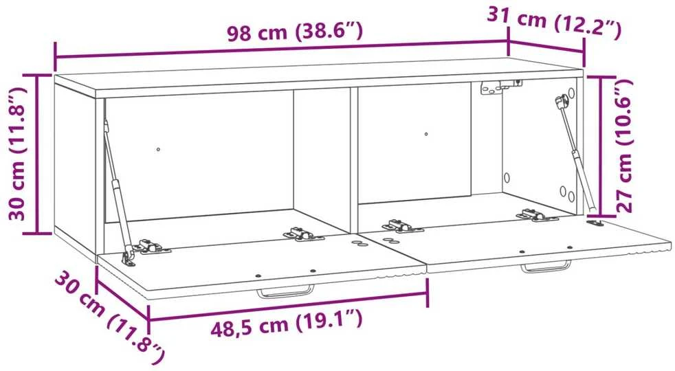 TV staliukas Sieninė TV spintelė Juoda 98 x 31 x 30 cm Apdirbta mediena