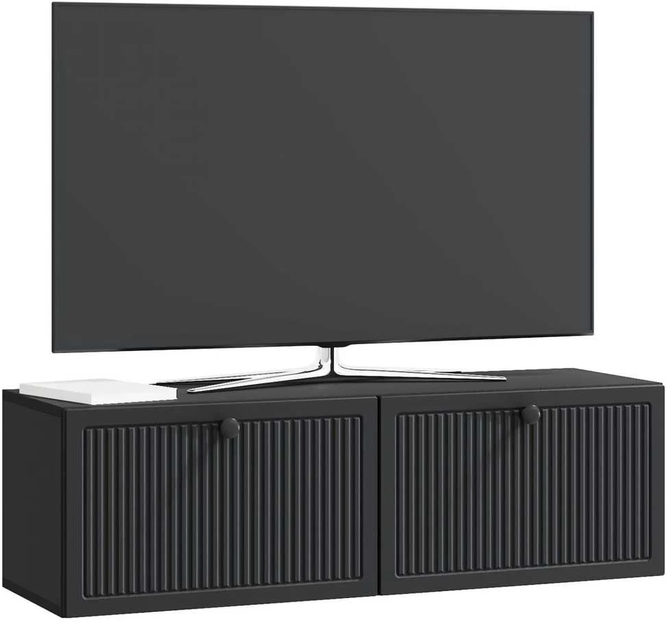 TV staliukas Sieninė TV spintelė Juoda 98 x 31 x 30 cm Apdirbta mediena