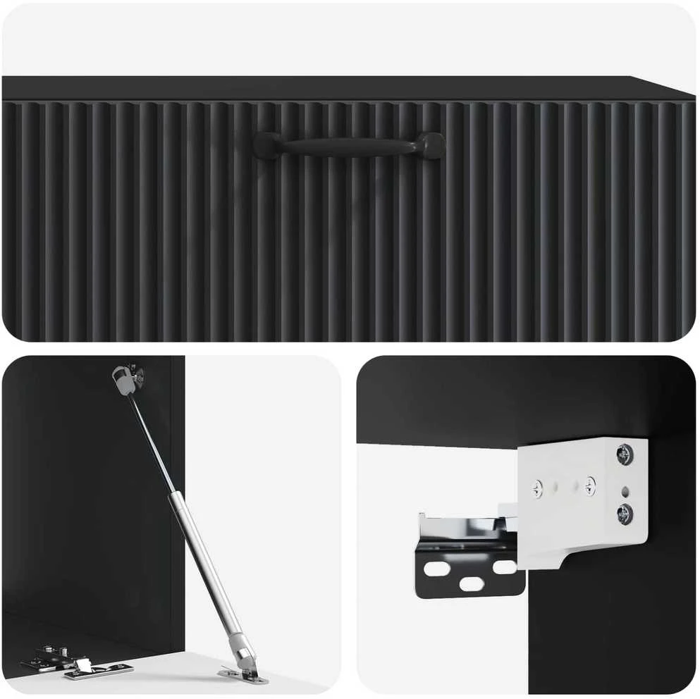 TV staliukas Sieninė TV spintelė Juoda 98 x 41 x 30 cm Apdirbta mediena
