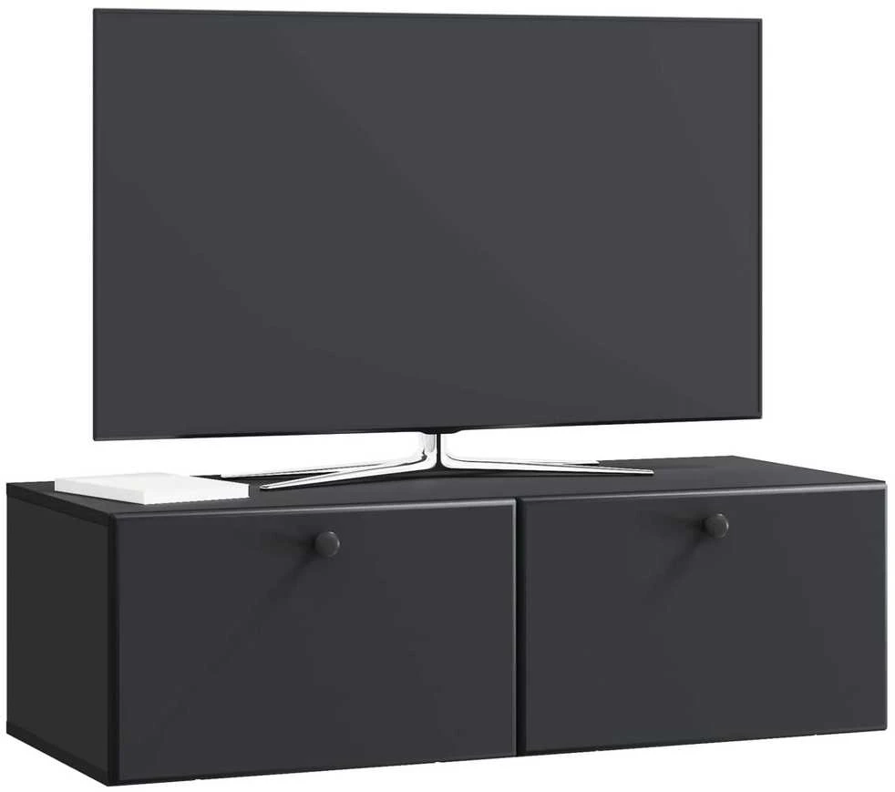 TV staliukas Sieninė TV spintelė 98 x 41 x 30 cm Juoda Apdirbta mediena