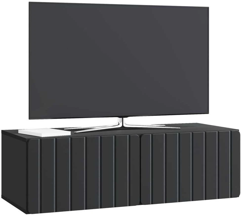 TV staliukas Sieninė TV spintelė 98 x 41 x 30 cm Juoda Apdirbta mediena