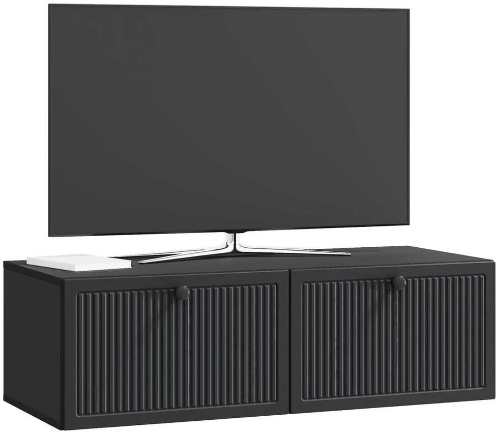 TV staliukas Sieninė TV spintelė Juoda 98 x 41 x 30 cm Apdirbta mediena