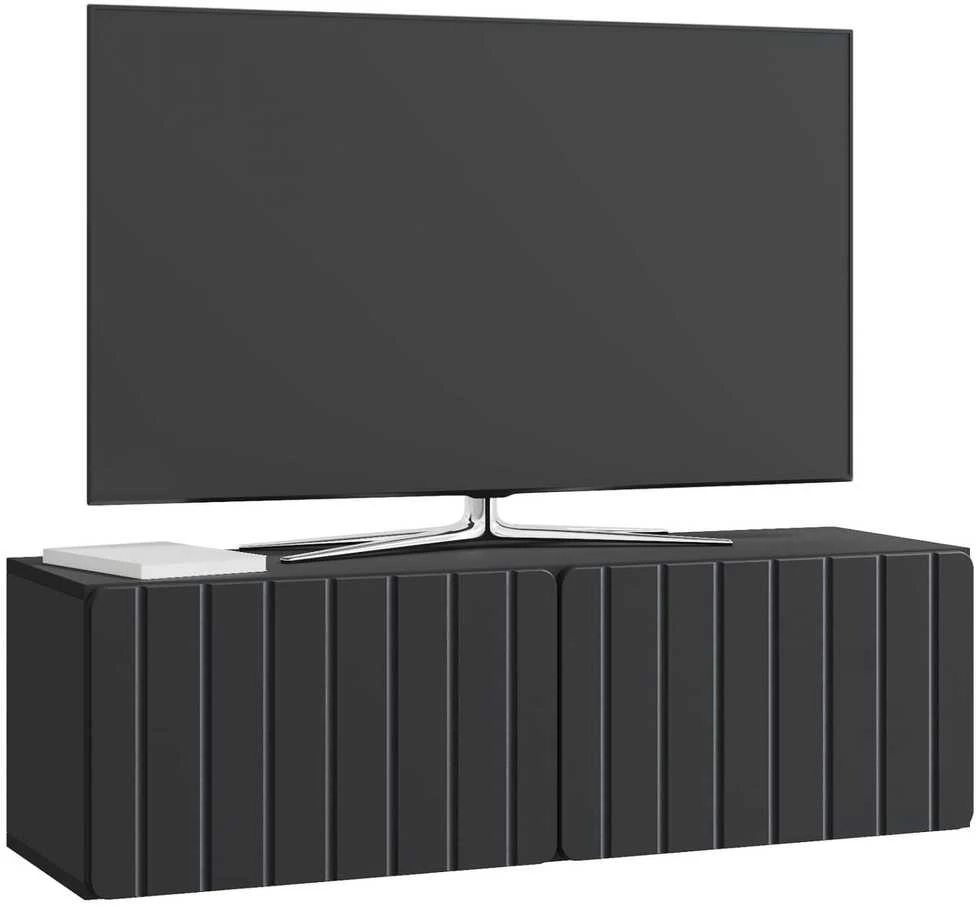 TV staliukas Sieninė TV spintelė 98 x 31 x 30 cm Juoda Apdirbta mediena