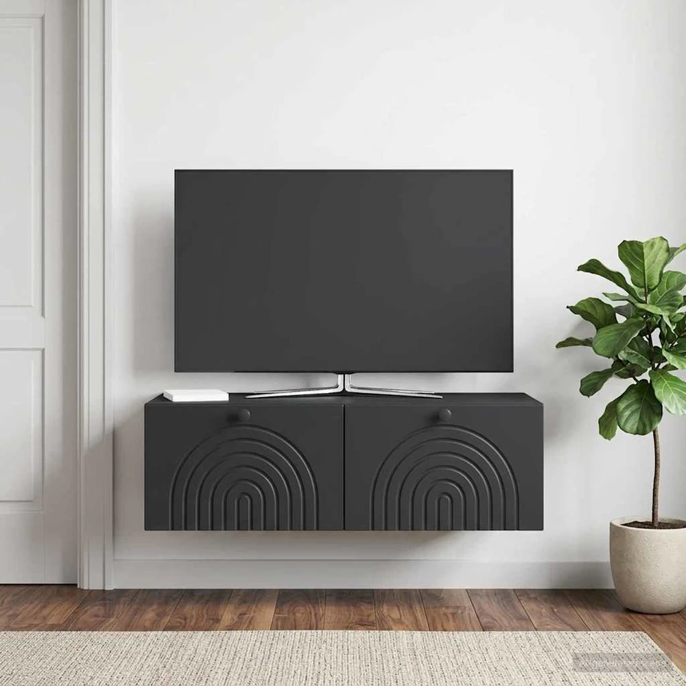 TV staliukas Sieninė TV spintelė Juoda 99 x 41 x 30 cm Apdirbta mediena