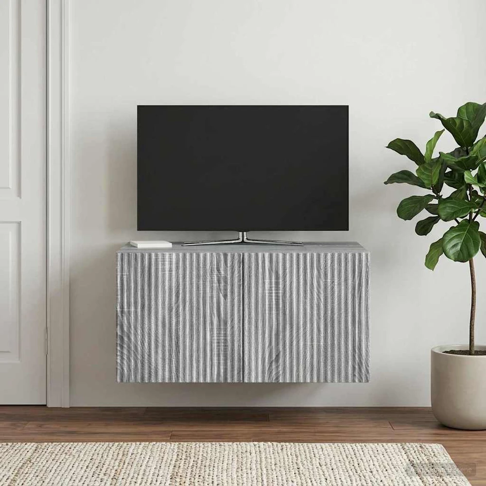 TV staliukas Sieninė TV spintelė 59,5 x 41 x 30 cm Pilka sonoma ąžuolo