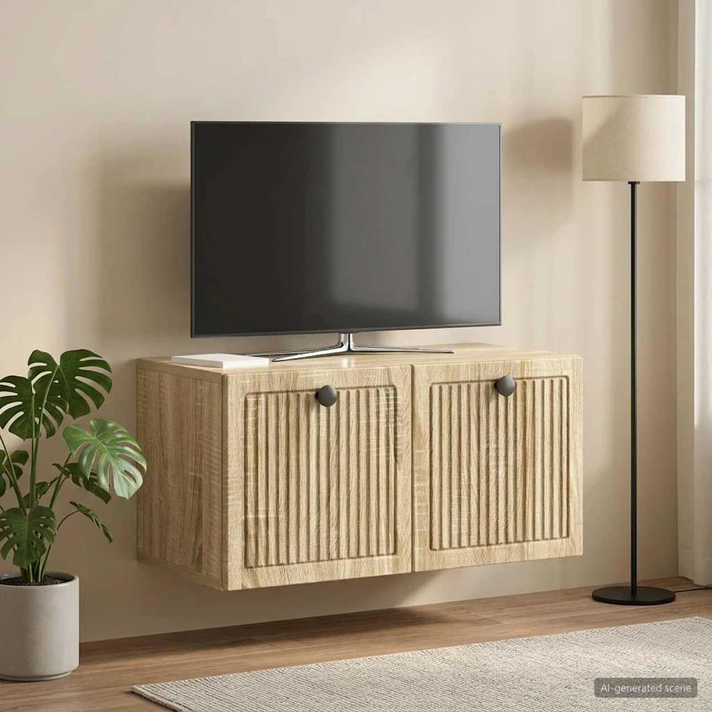 TV staliukas Sieninė TV spintelė Sonoma ąžuolas 59,5 x 31 x 30 cm