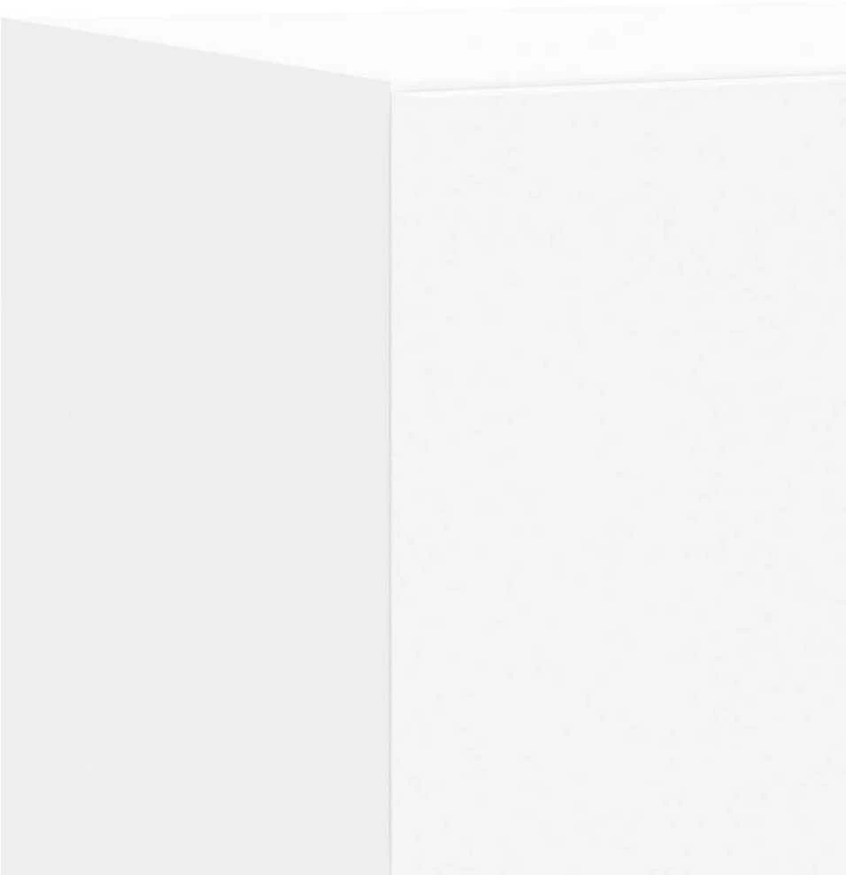 TV staliukas Sieninė TV spintelė su LED lemputėmis, balta, 40,5x35x40cm