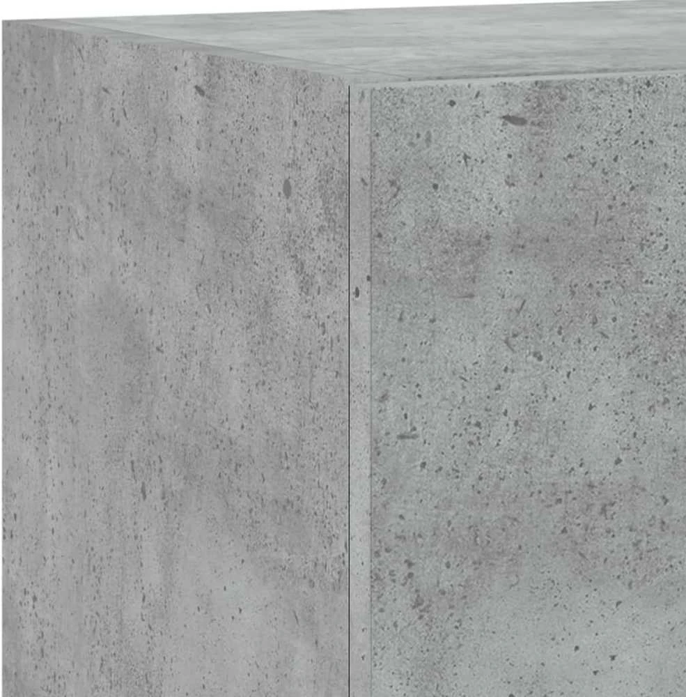 TV staliukas Sieninė TV spintelė su LED lemputėmis, betono, 30,5x35x70cm