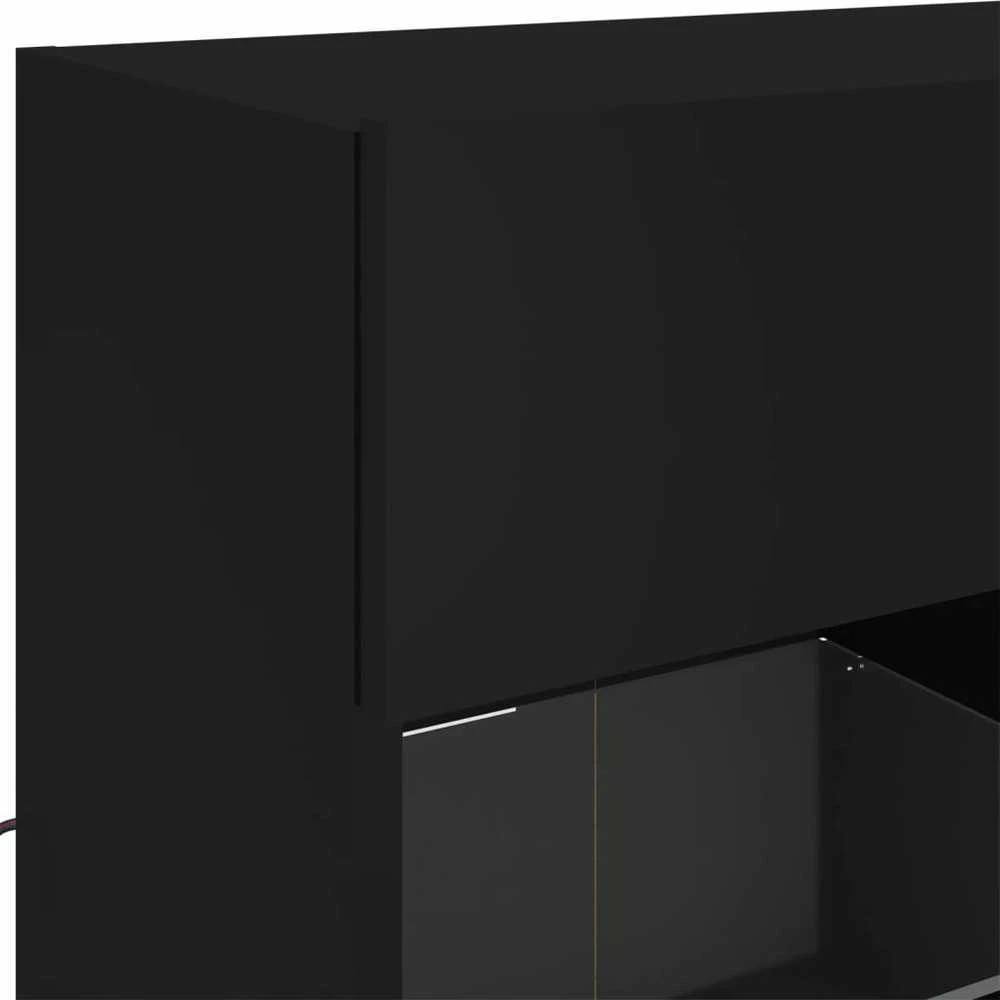 TV staliukas Sieninė TV spintelė su LED lemputėmis, juoda, 78,5x30x60,5cm