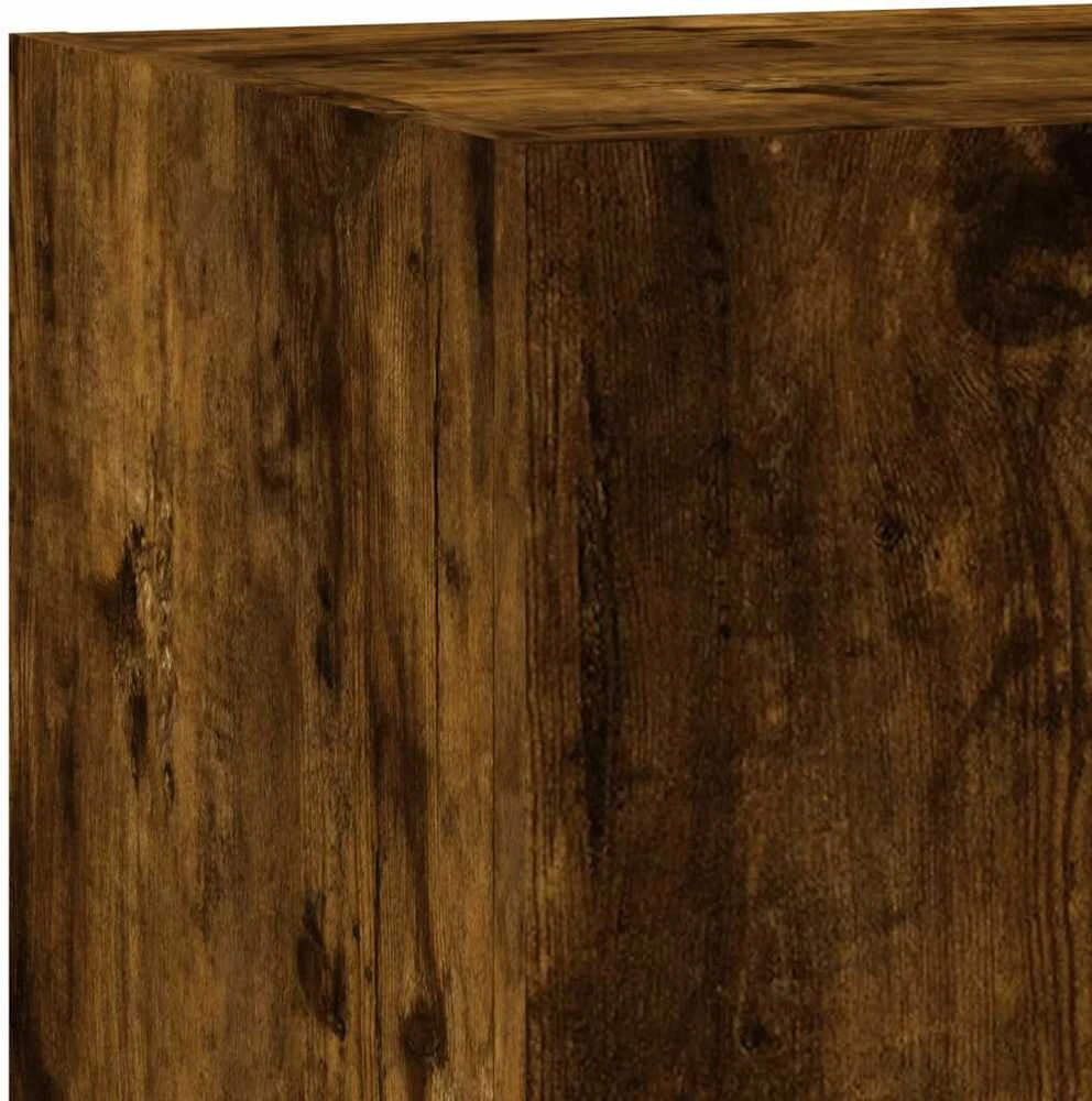TV staliukas Sieninė TV spintelė su LED lemputėmis, dūminė, 100x35x31cm