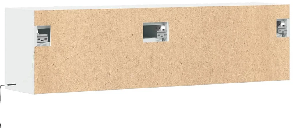 TV staliukas Sieninė TV spintelė su LED lemputėmis, balta, 140x31x38cm