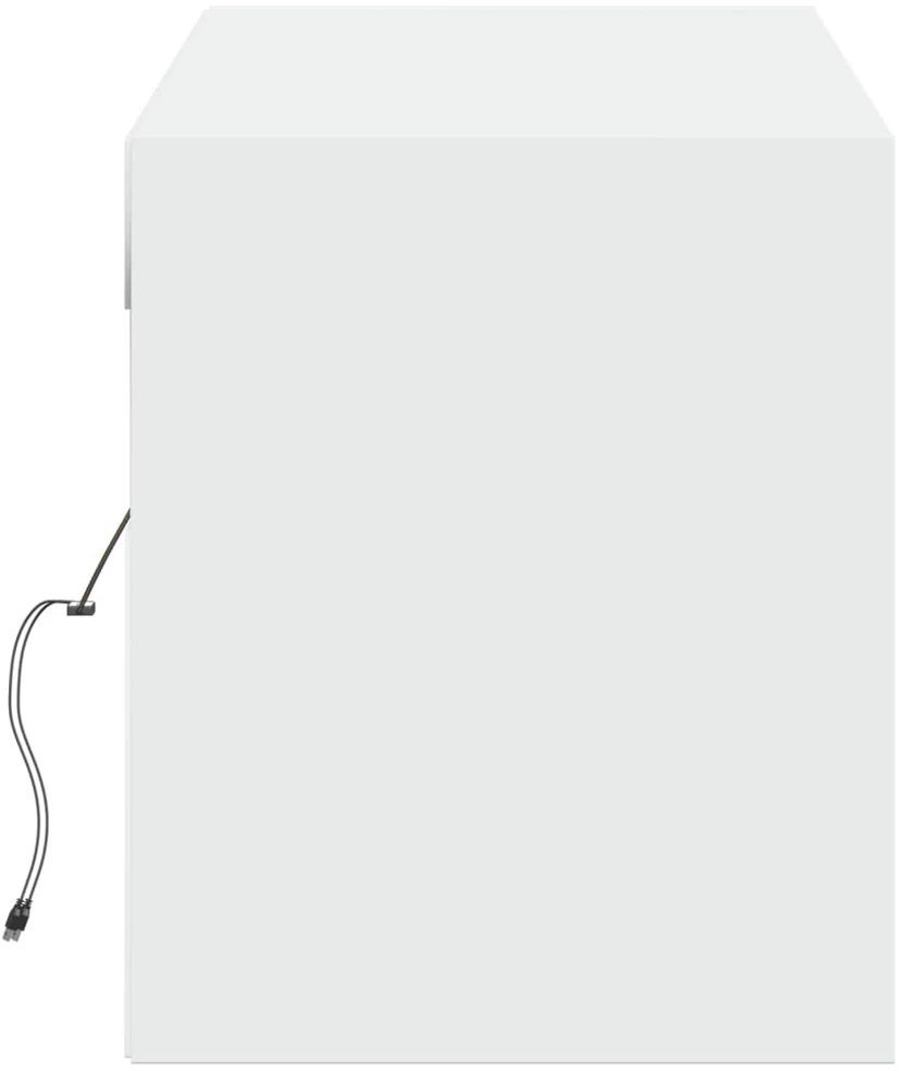 TV staliukas Sieninė TV spintelė su LED lemputėmis, balta, 140x31x38cm