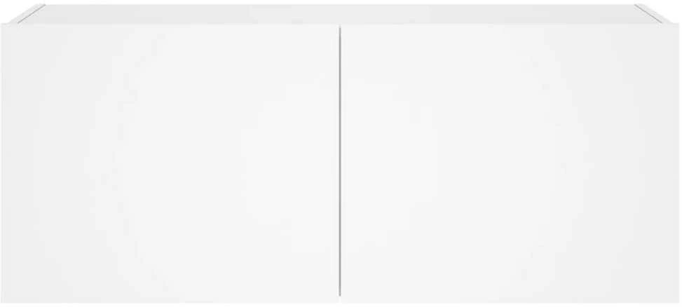 TV staliukas Sieninė TV spintelė su LED lemputėmis, balta, 100x35x41cm