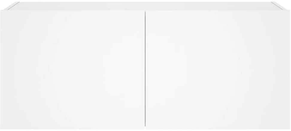 TV staliukas Sieninė TV spintelė su LED lemputėmis, balta, 100x35x41cm