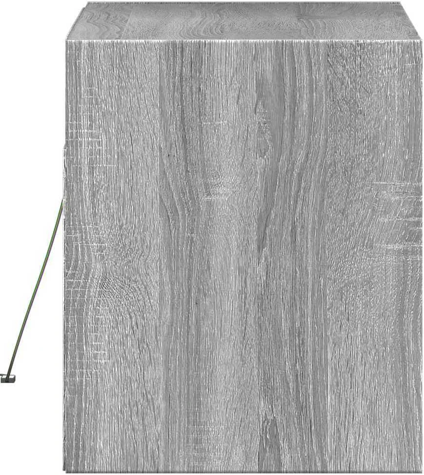 TV staliukas Sieninė TV spintelė su LED lemputėmis, pilka, 80x31x35cm