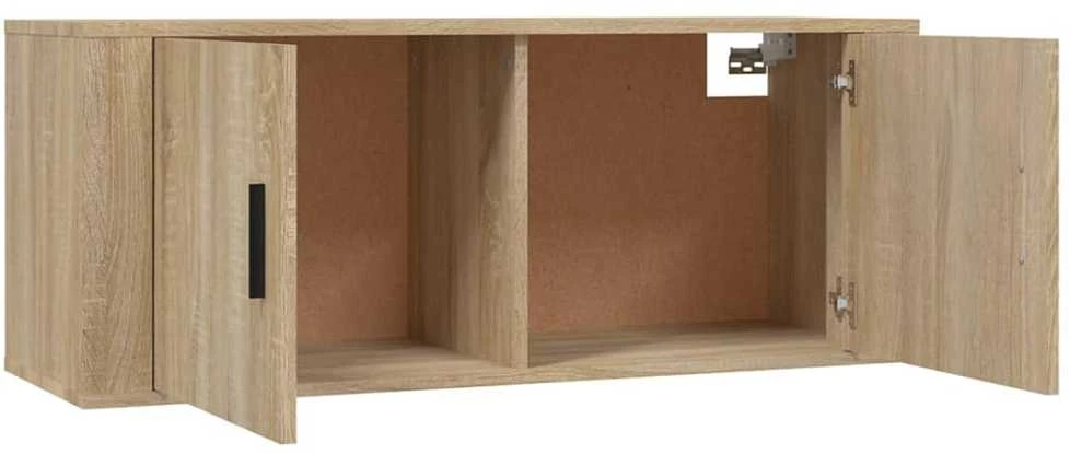 TV staliukas Sieninės televizoriaus spintelės, 2vnt., ąžuolo, 100x34,5x40cm