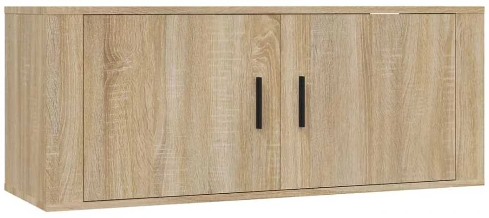 TV staliukas Sieninės televizoriaus spintelės, 2vnt., ąžuolo, 100x34,5x40cm