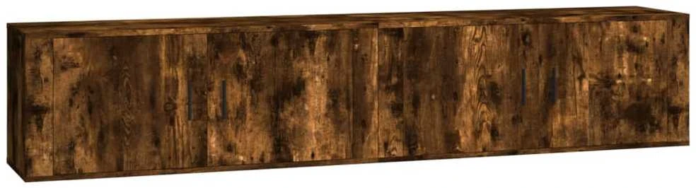 TV staliukas Sieninės TV spintelės, 2vnt., dūminio ąžuolo, 100x34,5x40cm