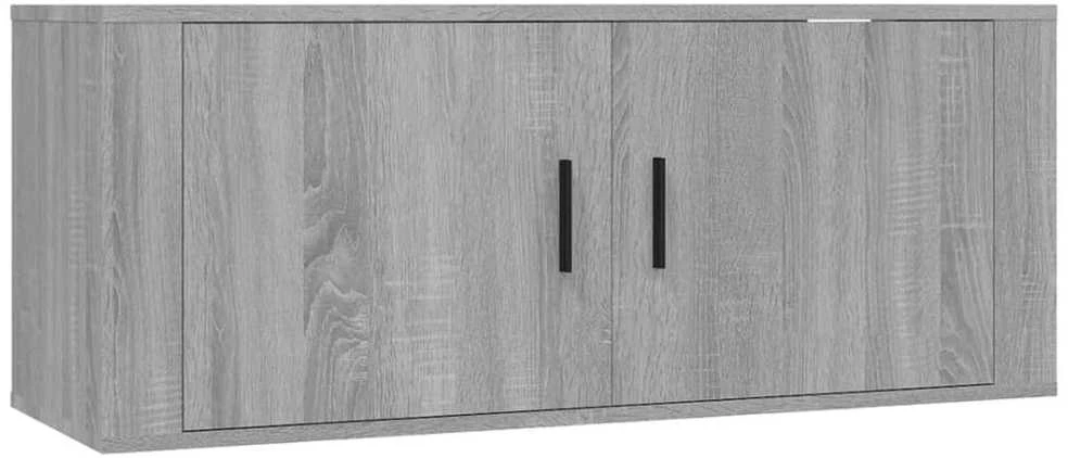 TV staliukas Sieninės TV spintelės, 2vnt., pilkos ąžuolo, 100x34,5x40cm