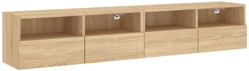 TV staliukas Sieninės TV spintelės, 2vnt., ąžuolo, 80x30x30cm, mediena
