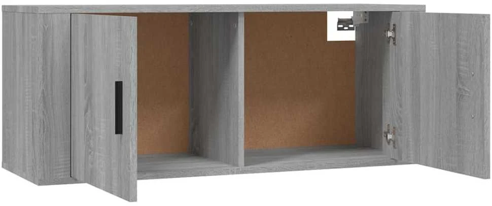 TV staliukas Sieninės TV spintelės, 2vnt., pilkos ąžuolo, 100x34,5x40cm