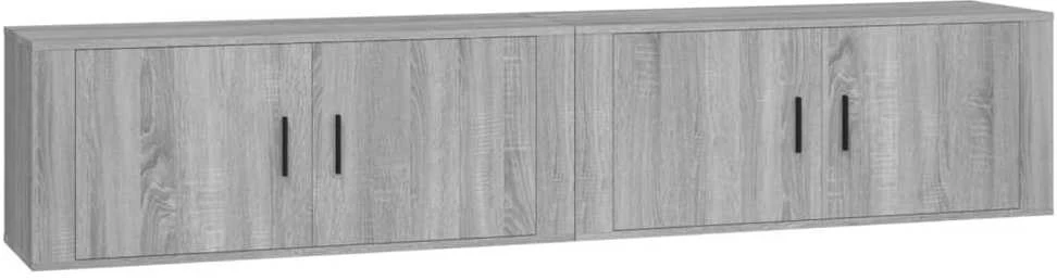 TV staliukas Sieninės TV spintelės, 2vnt., pilkos ąžuolo, 100x34,5x40cm