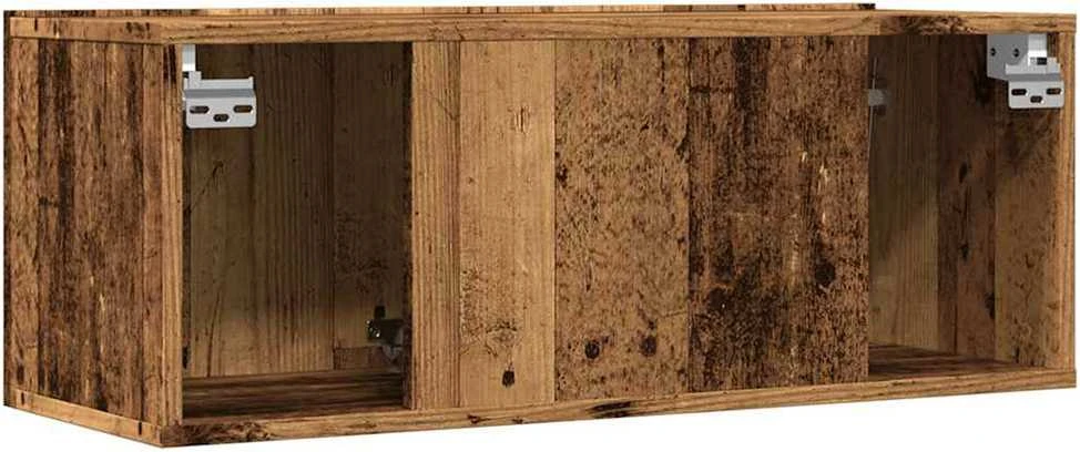 TV staliukas Sieninės TV spintelės, 2vnt., sendintos medienos, 80x30x30cm