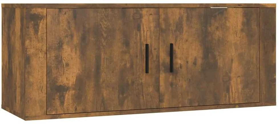 TV staliukas Sieninės TV spintelės, 2vnt., dūminio ąžuolo, 100x34,5x40cm