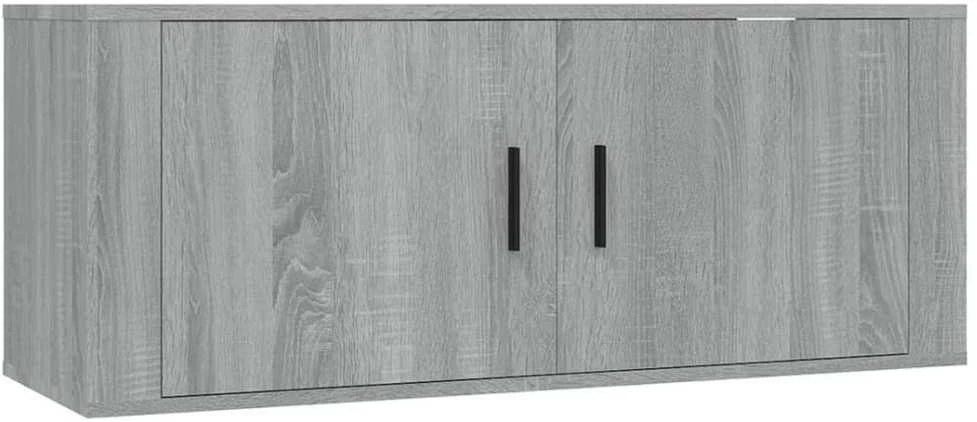 TV staliukas Sieninės TV spintelės, 3vnt., pilkos ąžuolo, 100x34,5x40cm