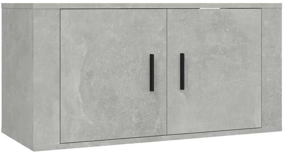 TV staliukas Sieninės TV spintelės, 3vnt., betono pilkos, 80x34,5x40cm