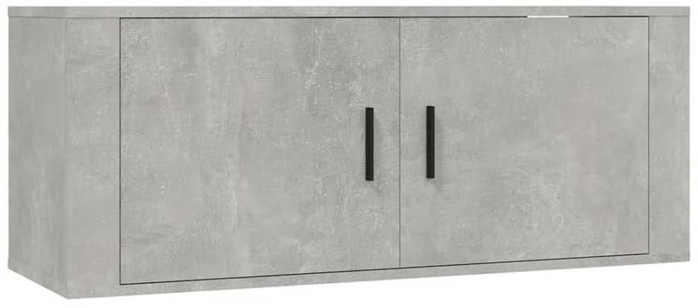 TV staliukas Sieninės TV spintelės, 3vnt., betono pilkos, 100x34,5x40cm