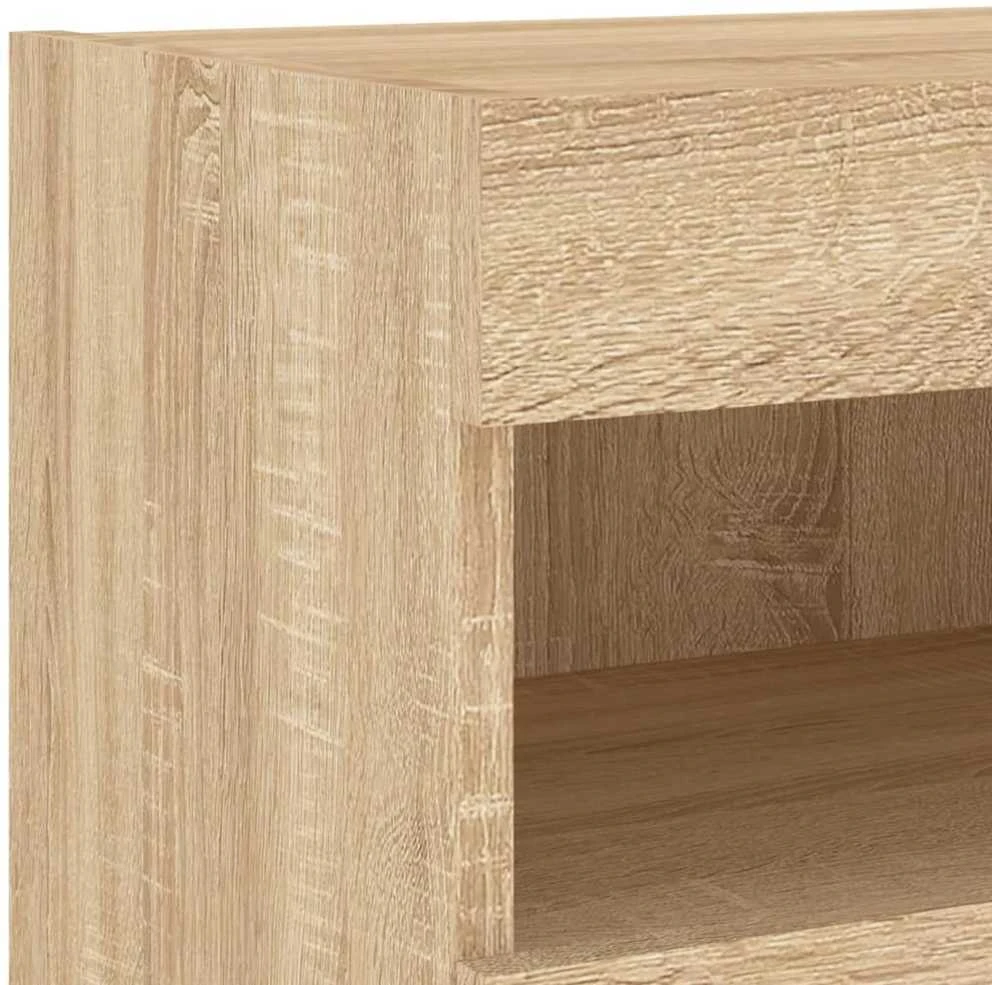 TV staliukas Sieninės TV spintelės su LED, 2vnt., sonoma ąžuolo, 80x30x40cm