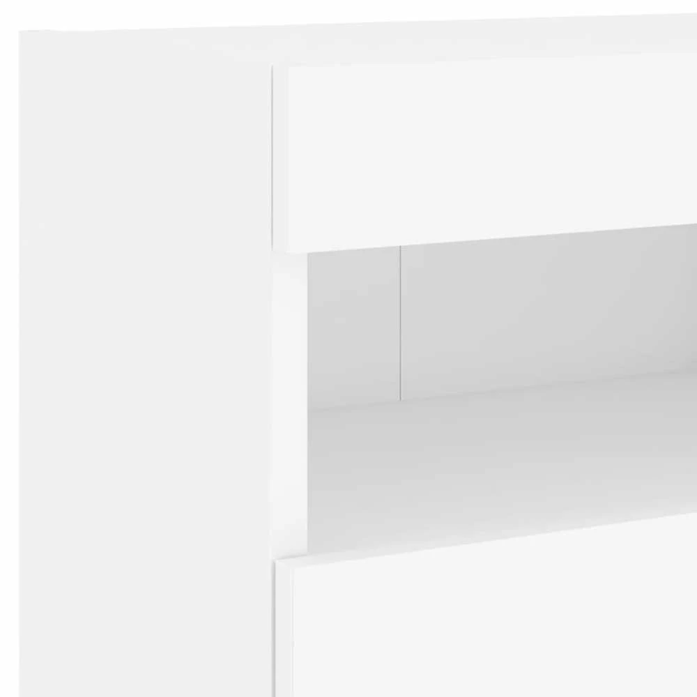 TV staliukas Sieninės TV spintelės su LED, 2vnt., baltos, 40x30x40cm