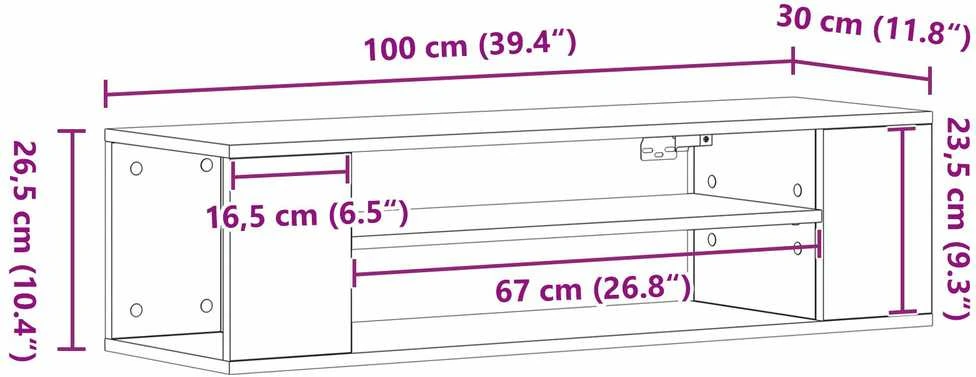 TV staliukas Televizoriaus spintelė 100 x 30 x 26,5 cm artisian oak