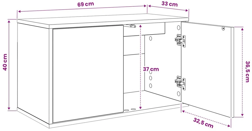 TV staliukas Sieninis televizoriaus stovas ESSEN 69 x 33 x 40 cm