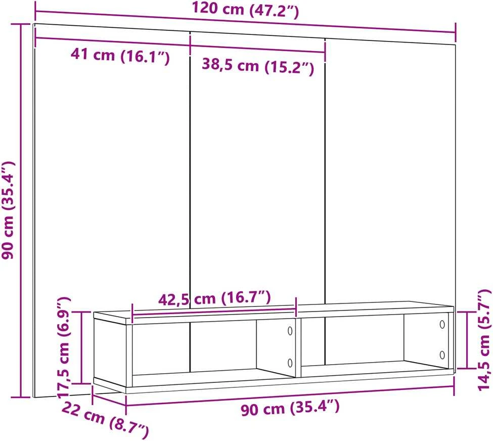 TV staliukas TV spintelių komplektas 120 x 23,5 x 90 cm Amatininkų ąžuolas