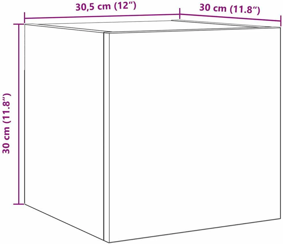 TV staliukas Sieninis televizoriaus kabinetas 30,5 x 30 x 30 cm