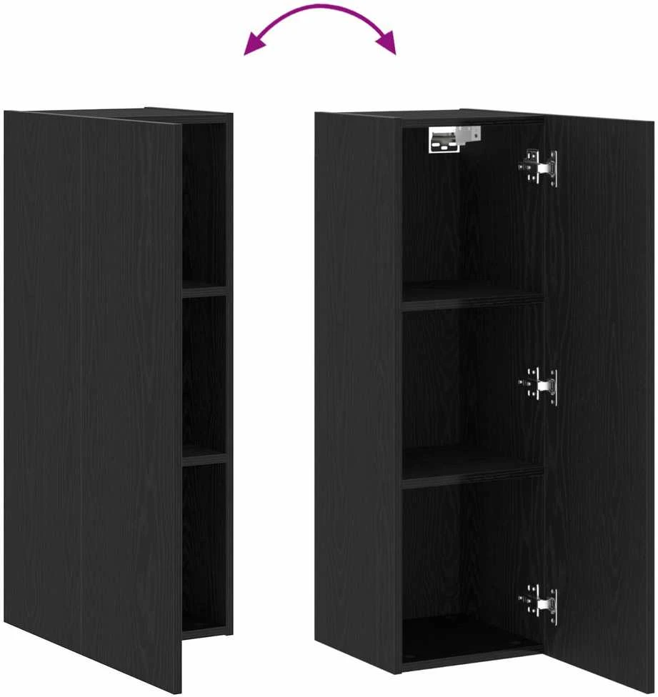TV staliukas Sieninis televizoriaus stovas 30,5 x 30 x 90 cm Juodas ąžuolas