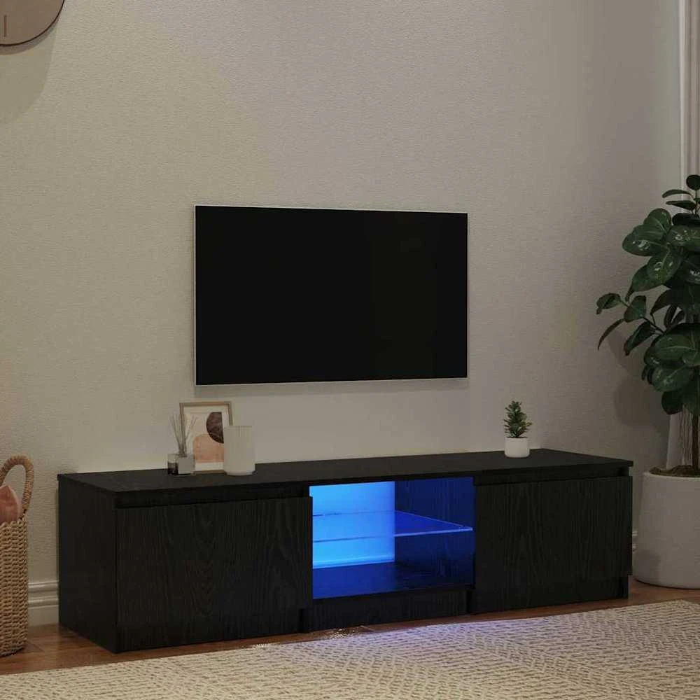 TV staliukas Televizoriaus spintelė 140 x 38,5 x 36 cm Juodas ąžuolas