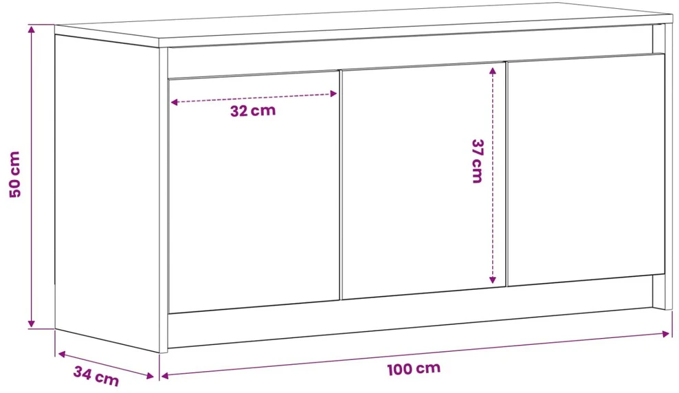 TV staliukas Televizoriaus spintelė 100 x 34 x 50 cm Artisano ąžuolo