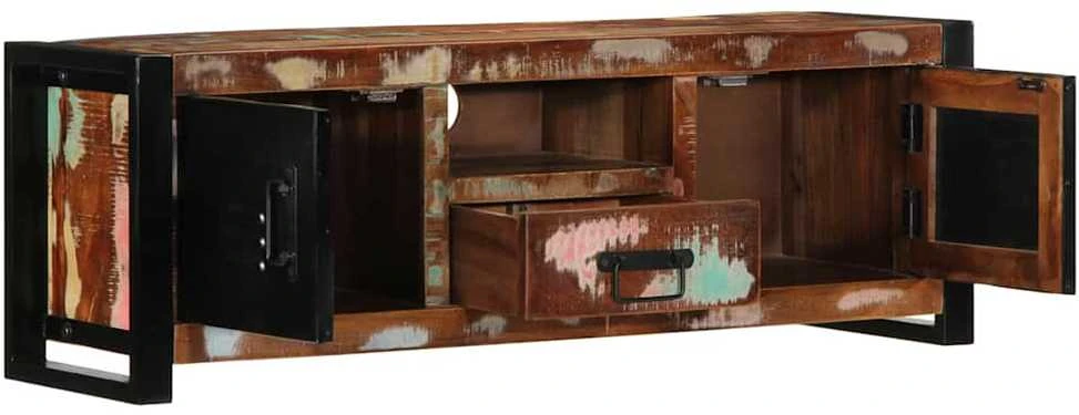 TV staliukas televizoriaus spintelė 100x30x35 cm Regeneruota medžio masyva