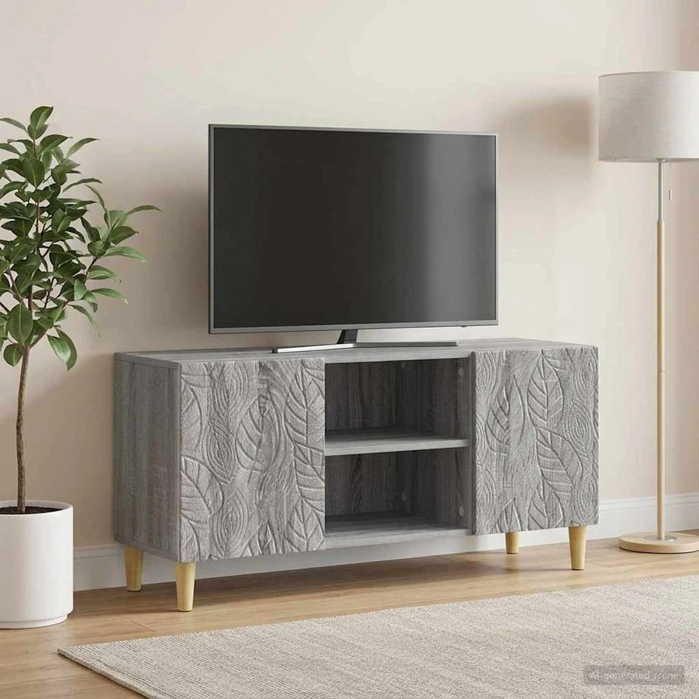 TV staliukas Televizoriaus spintelė 102 x 34,5 x 50 cm Pilka Sonoma