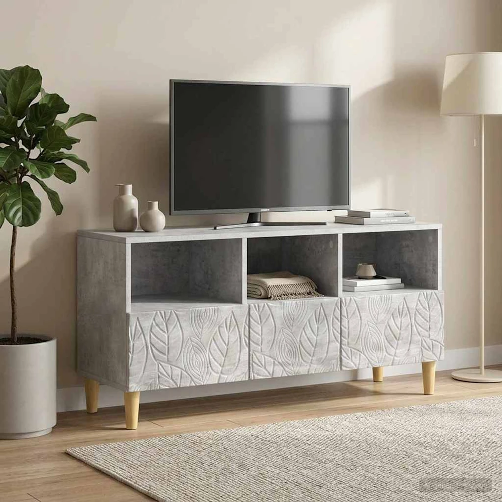 TV staliukas Televizoriaus spintelė 102 x 34,5 x 50 cm Betono pilka