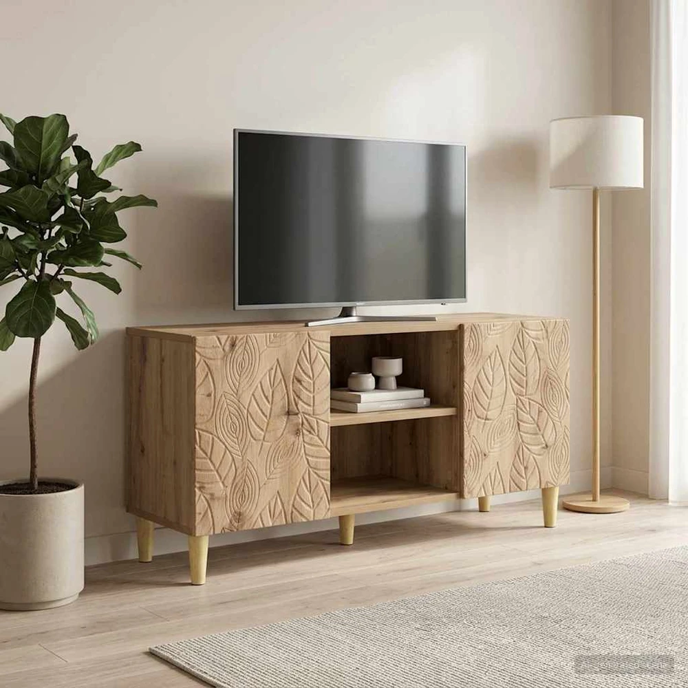 TV staliukas Televizoriaus spintelė 102 x 34,5 x 50 cm Artisano ąžuolo